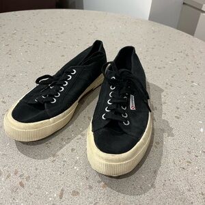 Superga black & off white sneakers